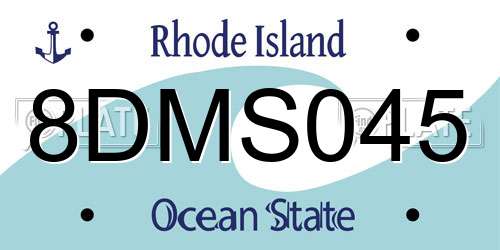 8DMS045 Rhode Island License Plate