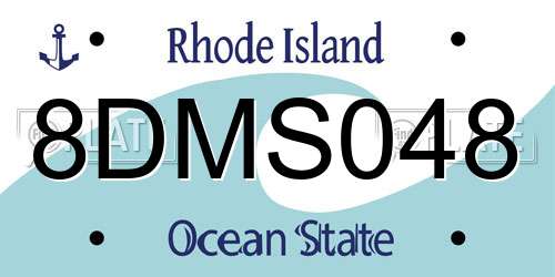 8DMS048 Rhode Island License Plate