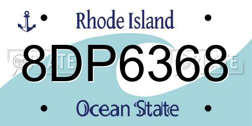 8DP6368 Rhode Island License Plate
