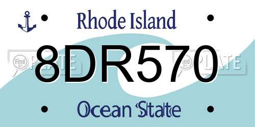 8DR570 Rhode Island License Plate