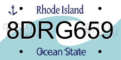 8DRG659 Rhode Island License Plate