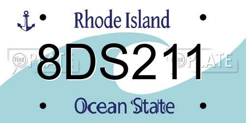 8DS211 Rhode Island License Plate