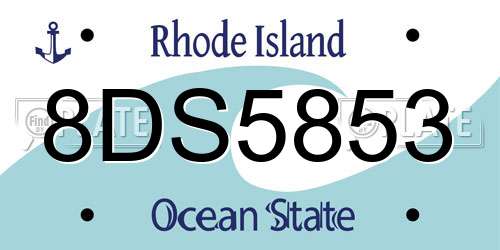 8DS5853 Rhode Island License Plate