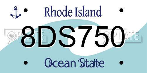 8DS750 Rhode Island License Plate