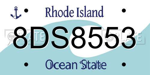 8DS8553 Rhode Island License Plate
