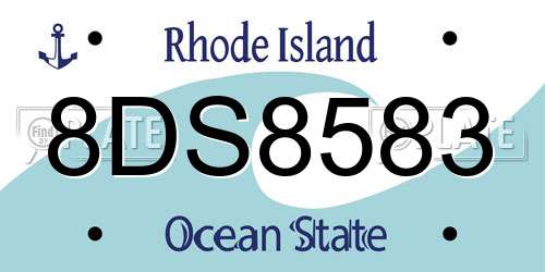 8DS8583 Rhode Island License Plate