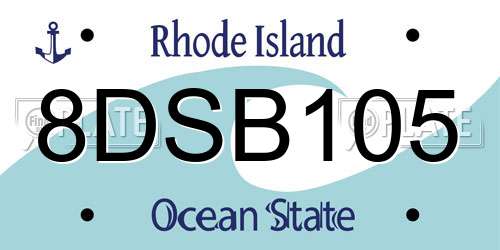 8DSB105 Rhode Island License Plate