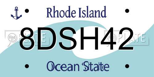 8DSH42 Rhode Island License Plate