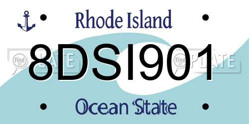 8DSI901 Rhode Island License Plate