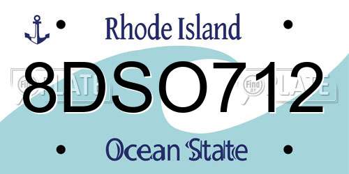 8DSO712 Rhode Island License Plate