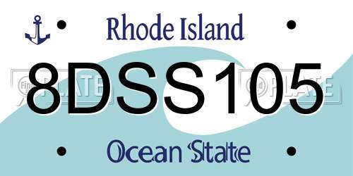 8DSS105 Rhode Island License Plate