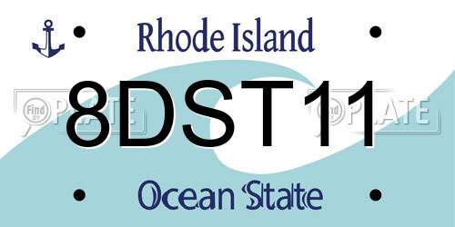 8DST11 Rhode Island License Plate