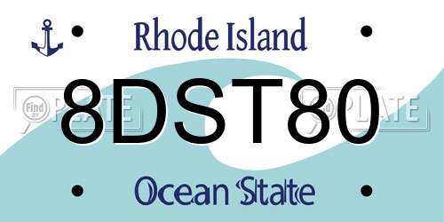 8DST80 Rhode Island License Plate