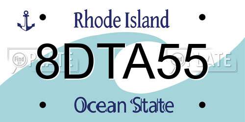 8DTA55 Rhode Island License Plate