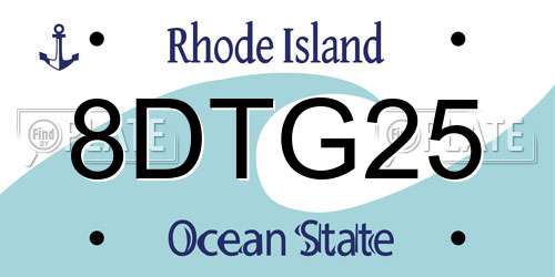 8DTG25 Rhode Island License Plate