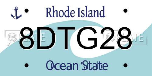 8DTG28 Rhode Island License Plate