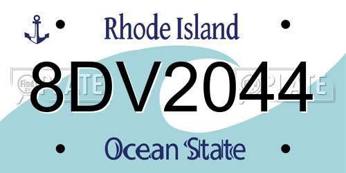 8DV2044 Rhode Island License Plate