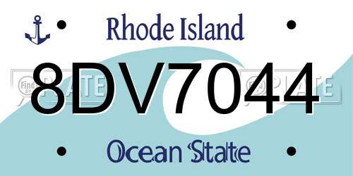 8DV7044 Rhode Island License Plate