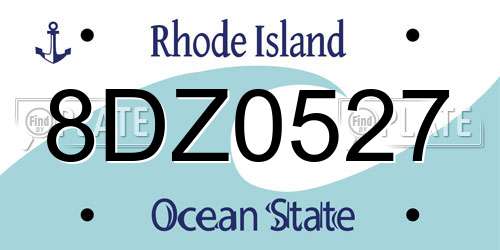8DZ0527 Rhode Island License Plate