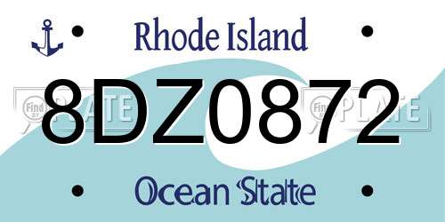 8DZ0872 Rhode Island License Plate