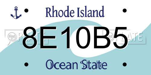 8E10B5 Rhode Island License Plate