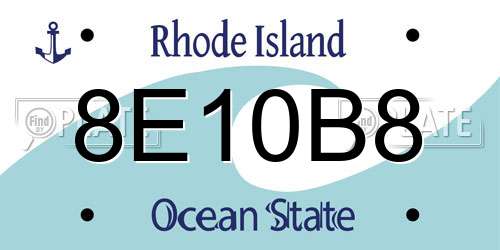 8E10B8 Rhode Island License Plate