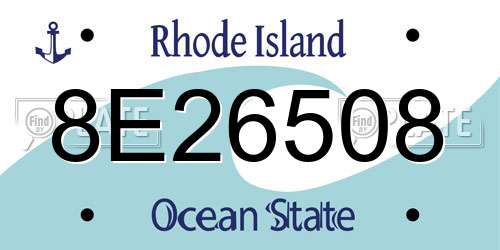 8E26508 Rhode Island License Plate