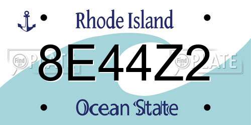 8E44Z2 Rhode Island License Plate