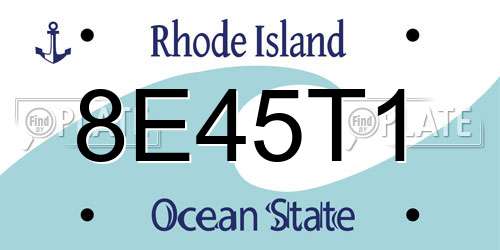 8E45T1 Rhode Island License Plate