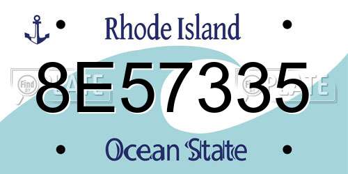 8E57335 Rhode Island License Plate