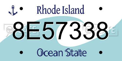 8E57338 Rhode Island License Plate