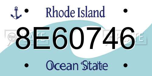 8E60746 Rhode Island License Plate