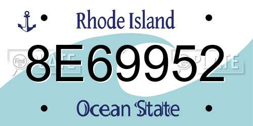 8E69952 Rhode Island License Plate