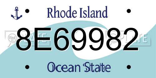 8E69982 Rhode Island License Plate