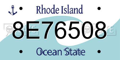 8E76508 Rhode Island License Plate
