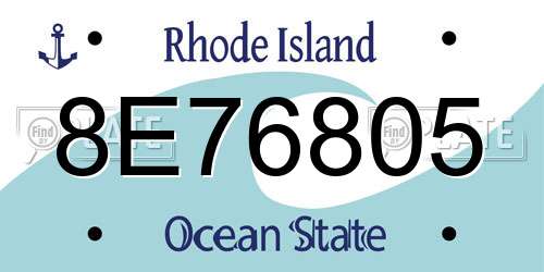 8E76805 Rhode Island License Plate