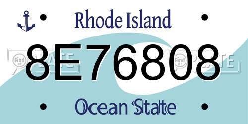 8E76808 Rhode Island License Plate