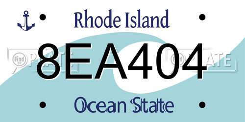 8EA404 Rhode Island License Plate