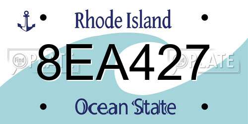 8EA427 Rhode Island License Plate