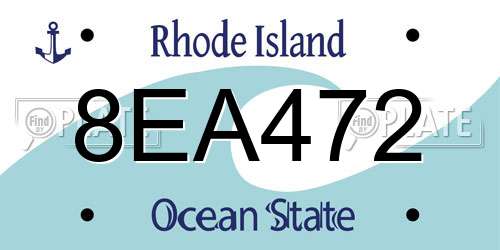 8EA472 Rhode Island License Plate
