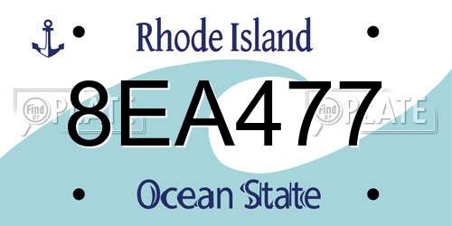 8EA477 Rhode Island License Plate