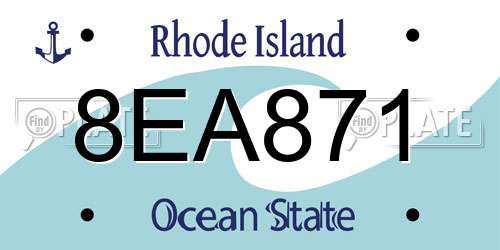 8EA871 Rhode Island License Plate