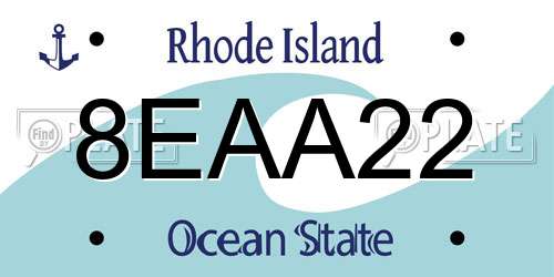 8EAA22 Rhode Island License Plate