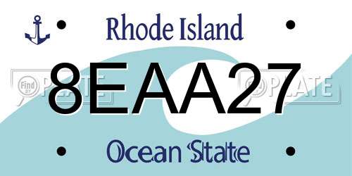 8EAA27 Rhode Island License Plate