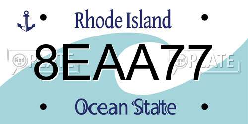 8EAA77 Rhode Island License Plate