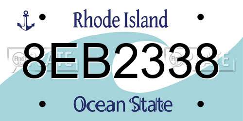 8EB2338 Rhode Island License Plate