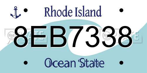 8EB7338 Rhode Island License Plate