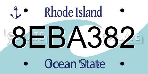 8EBA382 Rhode Island License Plate