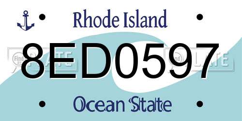 8ED0597 Rhode Island License Plate