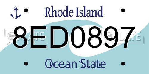 8ED0897 Rhode Island License Plate
